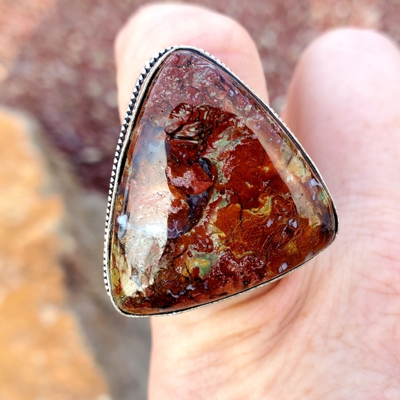 New Moroccan Seam Agate 925 Silver Ring. - Picture 6 of 16